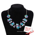 Trendy Chic Colorful Crystal Flower Sparkling Jewelry Necklace Gifts